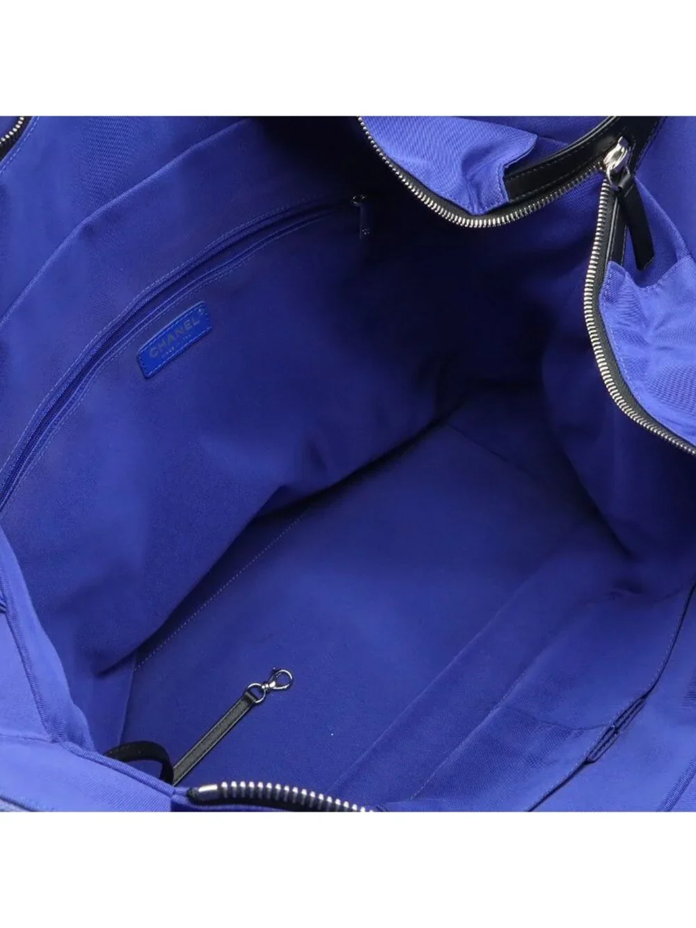 Chanel la Pausa Tote 2-Way Chain Shoulder Bag Ship Motif Canvas Blue Black